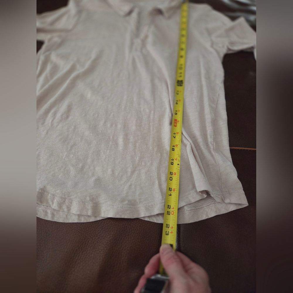 Velvet by Graham & Spencer Beige Vintage Slub Henley Shirt Size Small* - Picture 8 of 8